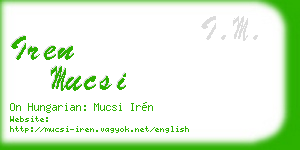 iren mucsi business card